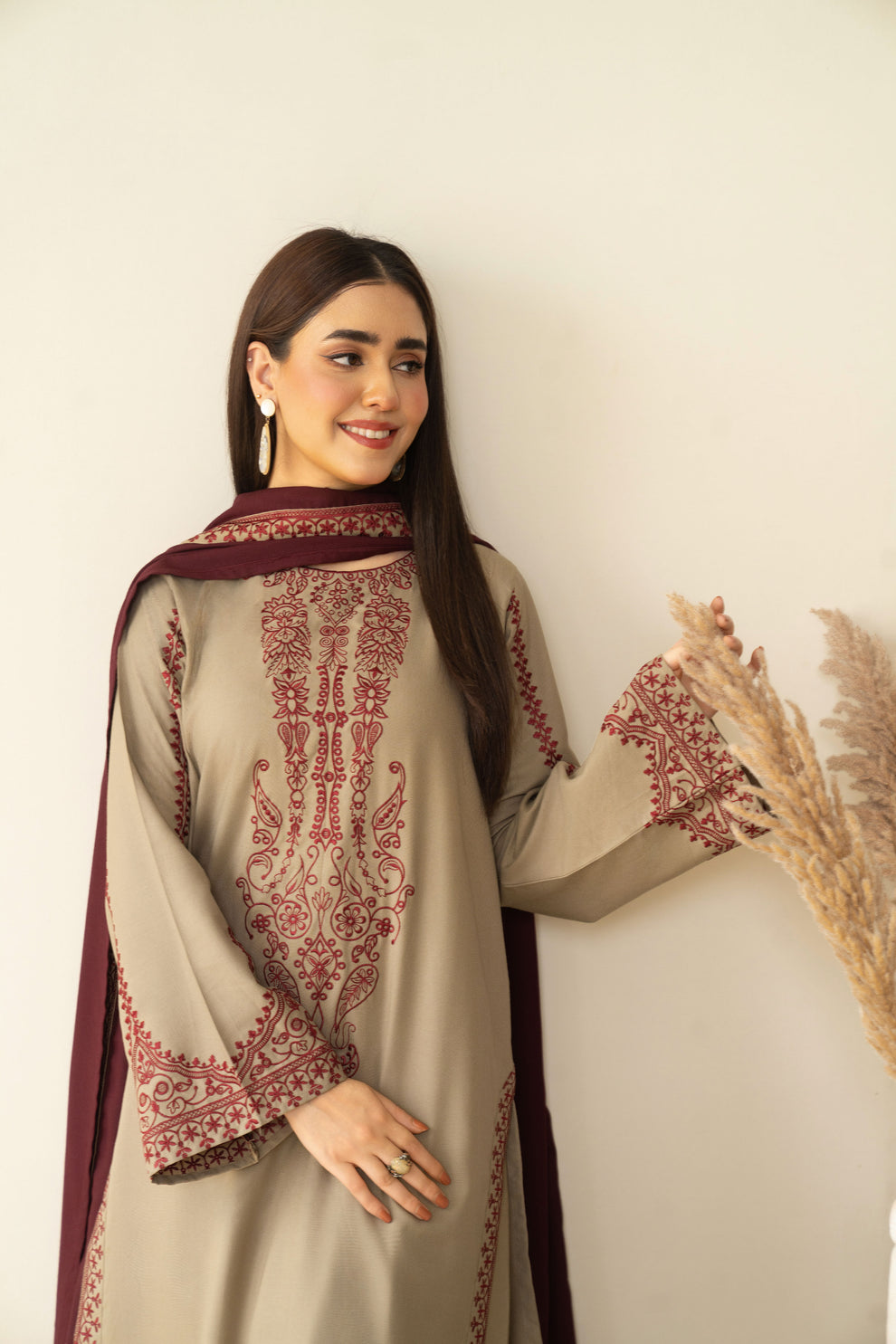 Mareena Embroidered Stitched 3Piece CH-395