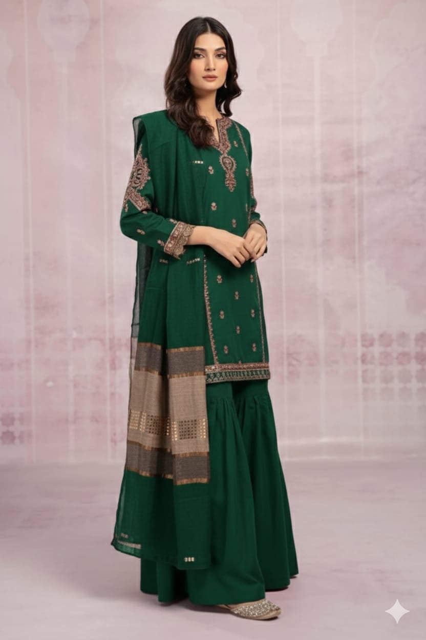 ZARA SHAHJAHAN- SUMMER 3PC LAWN EMBROIDERED SUIT - RL2701 C
