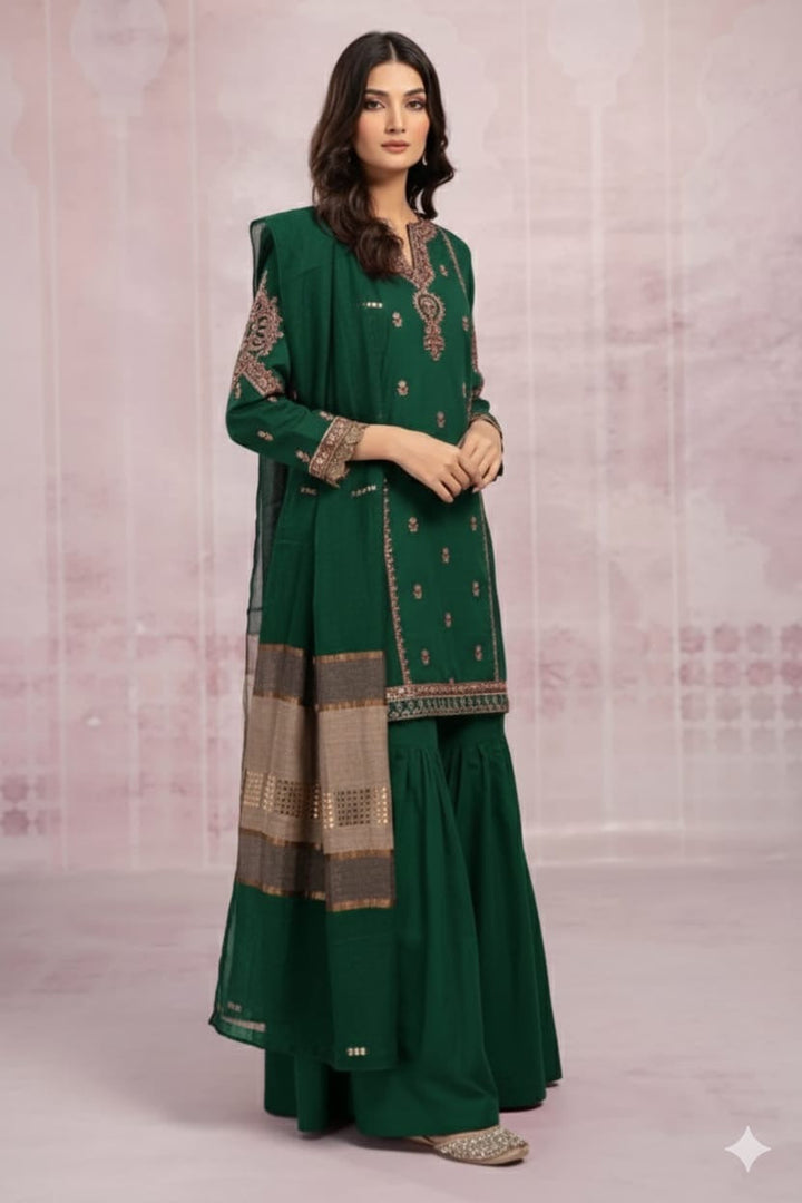 ZARA SHAHJAHAN- SUMMER 3PC LAWN EMBROIDERED SUIT - RL2701 C