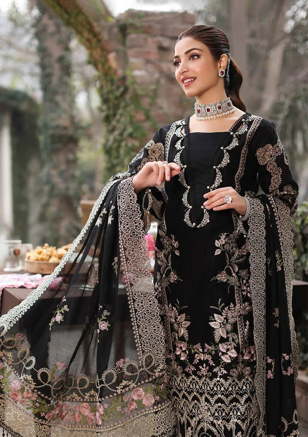 KAHF | NOOR | UNSTITCHED LAWN 3PC EMBROIDERED SUITE