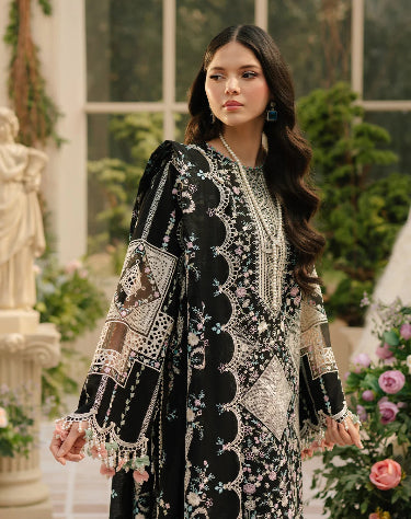BIN ILYAS | UNSTITCHED LAWN 3PC  EMBROIDERED SUITE WITH DUPATTA EMBROIDERED