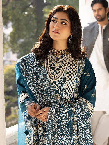 MAHNUR | SELENE | UNSTITCHED LAWN 3PC EMBROIDERED SUITE