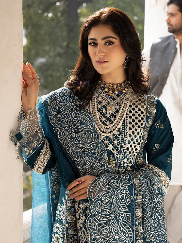 MAHNUR | SELENE | UNSTITCHED LAWN 3PC EMBROIDERED SUITE