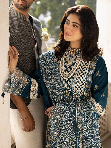MAHNUR | SELENE | UNSTITCHED LAWN 3PC EMBROIDERED SUITE
