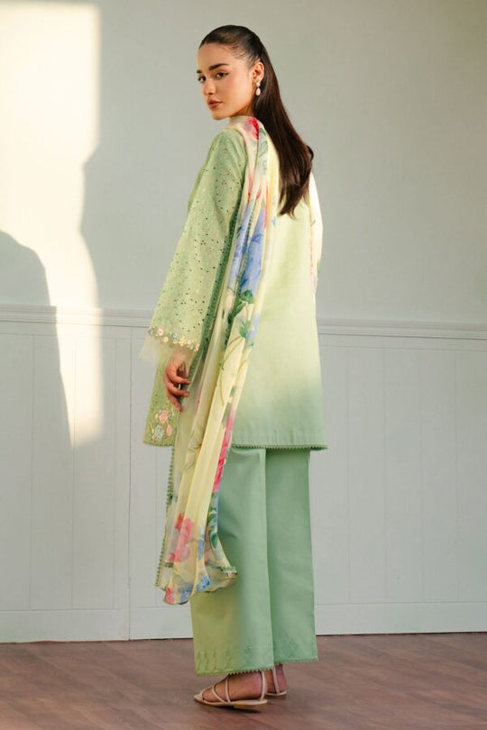 Zara Shahjahan 3Pc Embroidered Unstitched Lawn Suite With Printed Dupatta