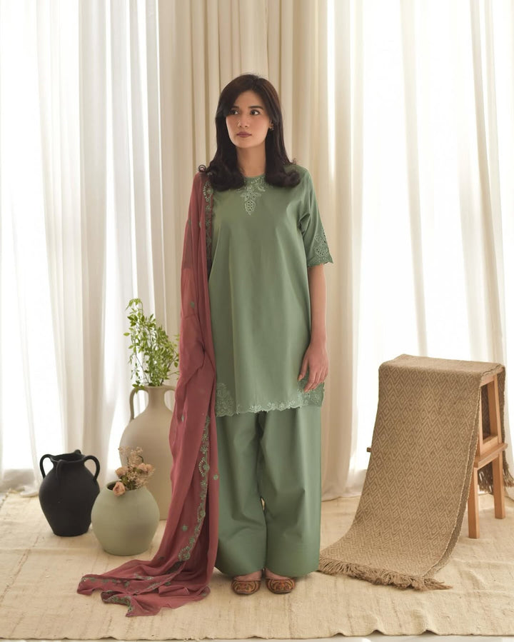 MRS-416 | Lawn Embroidered 3 Piece Stitched Suit