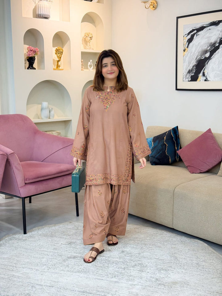 MRS-408 | 2 Piece Stitched Embroidered Suit (Length 38)