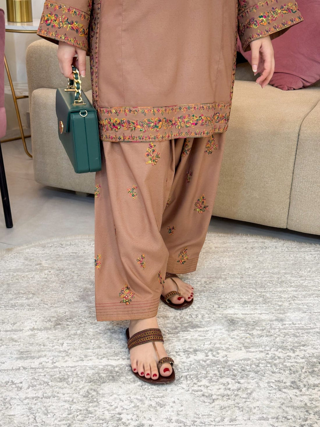 MRS-408 | 2 Piece Stitched Embroidered Suit (Length 38)