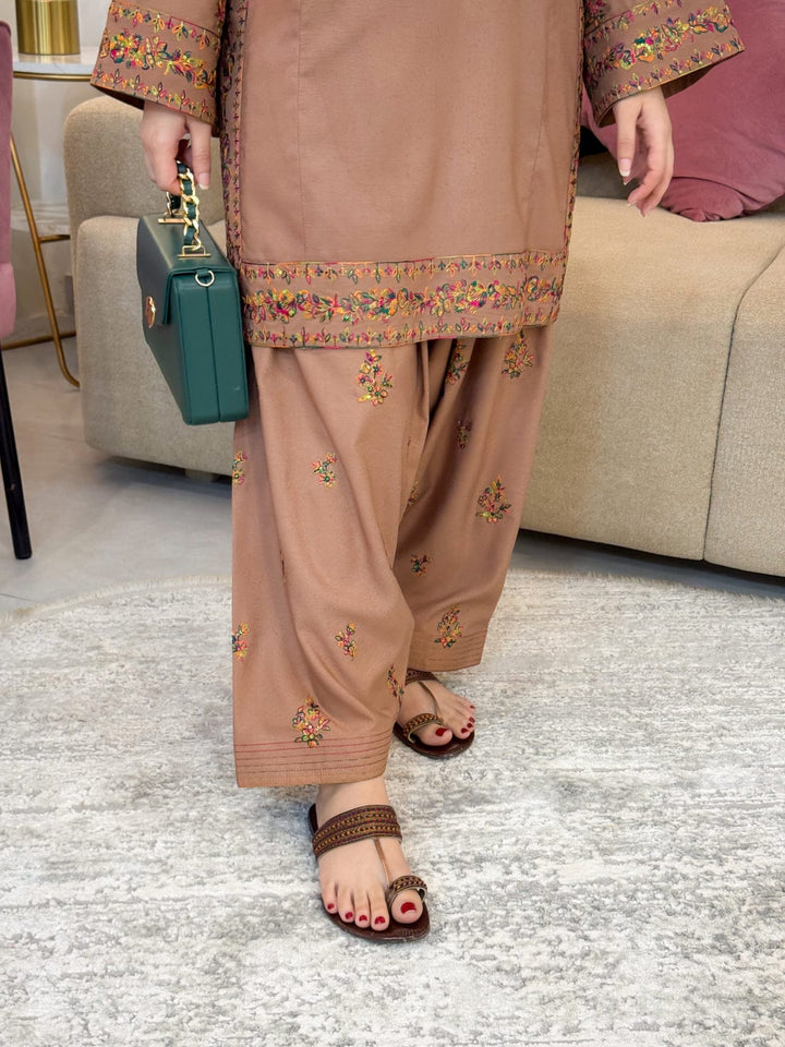 MRS-408 | 2 Piece Stitched Embroidered Suit (Length 38)