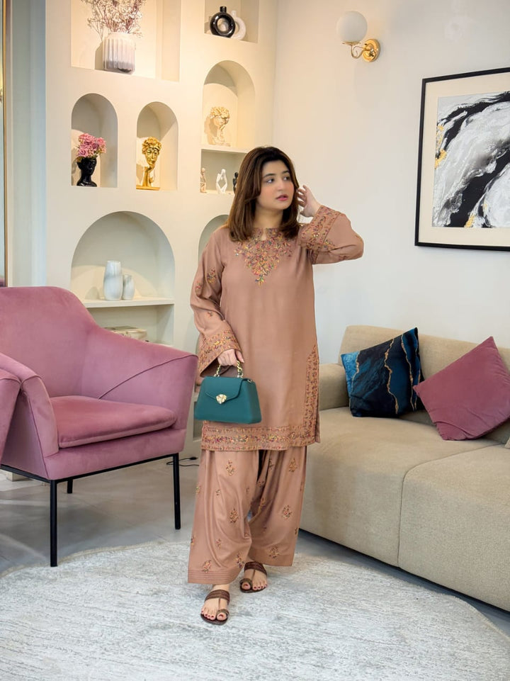 MRS-408 | 2 Piece Stitched Embroidered Suit (Length 38)