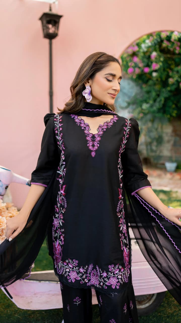 MRS-409 | Lawn Embroidered 3 Piece Stitched Suit