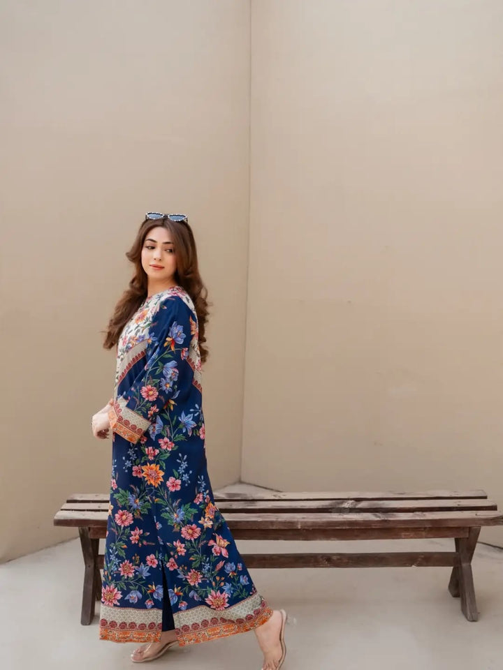 Printed Silk Kaftan 2Piece CH -392