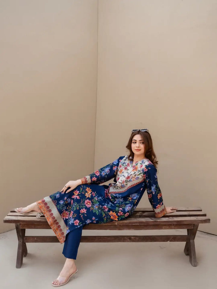 Printed Silk Kaftan 2Piece CH -392