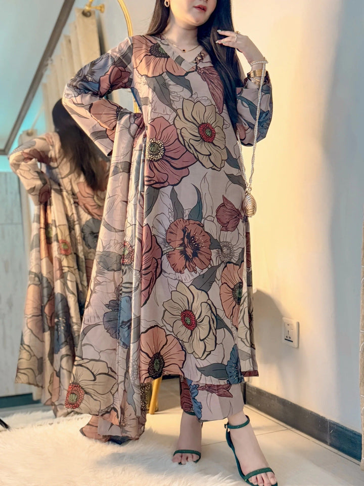 MRS-398 | Premium Printed 3 Piece Stitched Suit