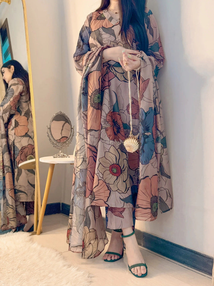 MRS-398 | Premium Printed 3 Piece Stitched Suit