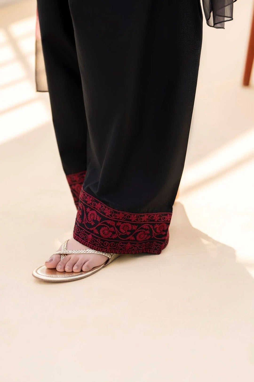 MRS-394 | Embroidered Black Linen 3 Piece Stitched Dress