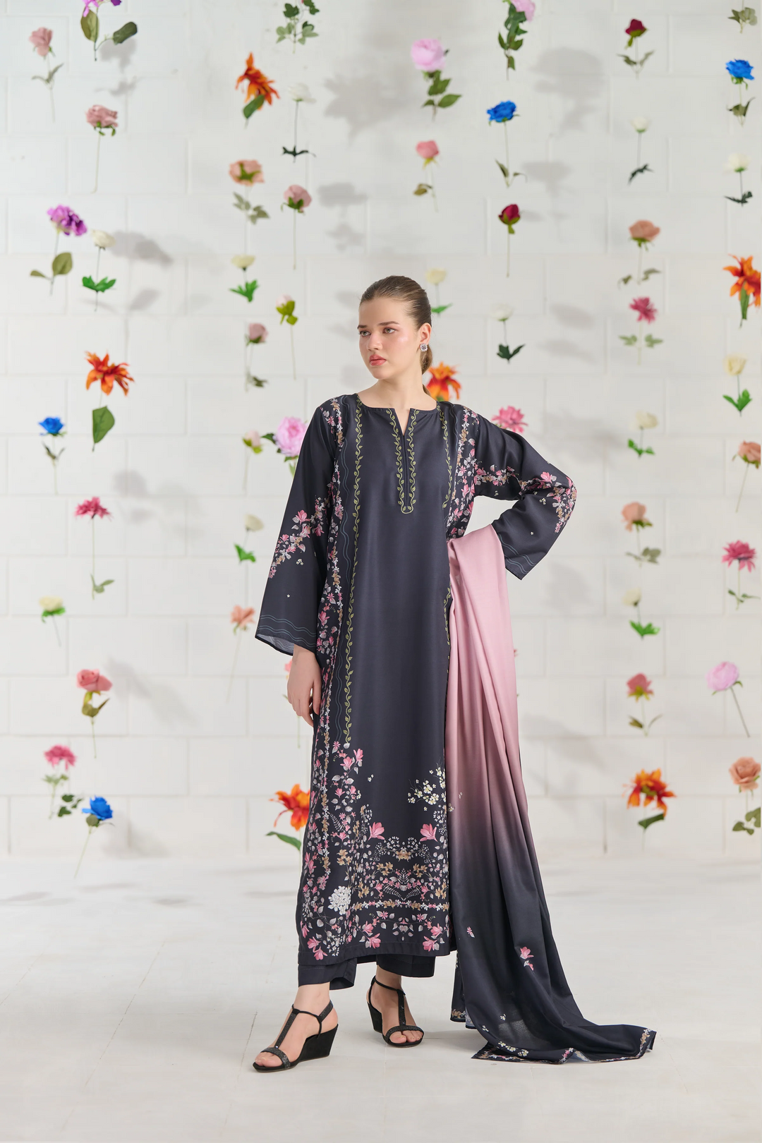CH - 399  Orchid Premium Printed 3 Pc Stitched Suit