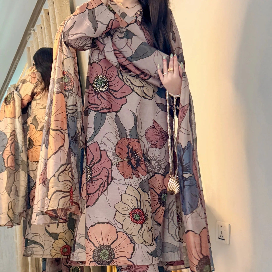 MRS-398 | Premium Printed 3 Piece Stitched Suit
