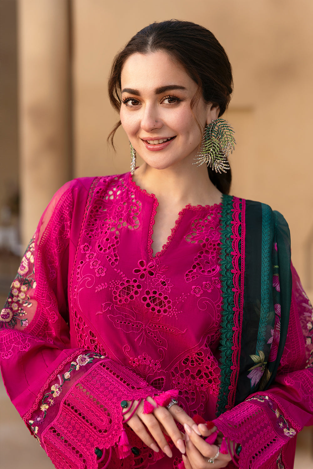 QalamKar - Summer 3PC Chikenkari Lawn Embroidered Suit